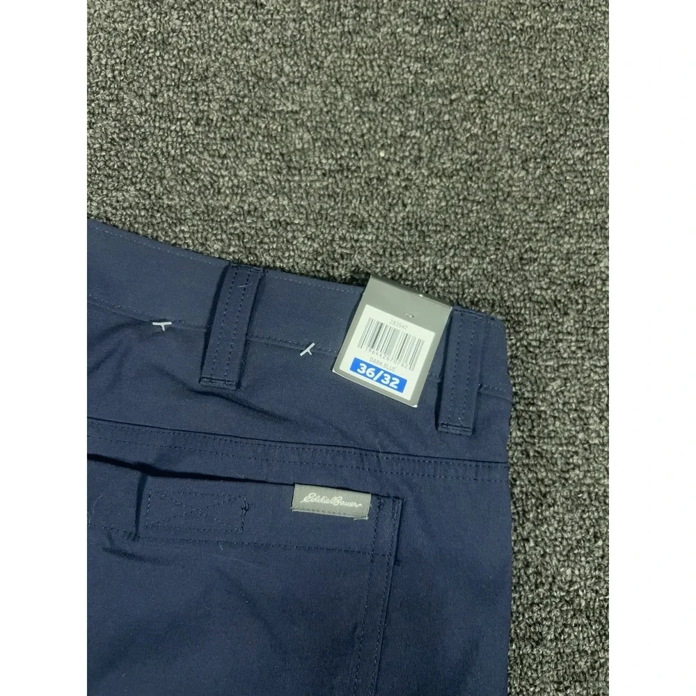 New Eddie Bauer Fleece Lined Tech Pants Men's 36x32 Navy Blue Outdoors Gorpcore